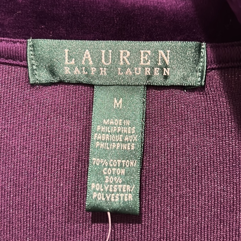 Ralph Lauren purple gold velour zip up track jacket medium New with tags - Picture 3 of 5